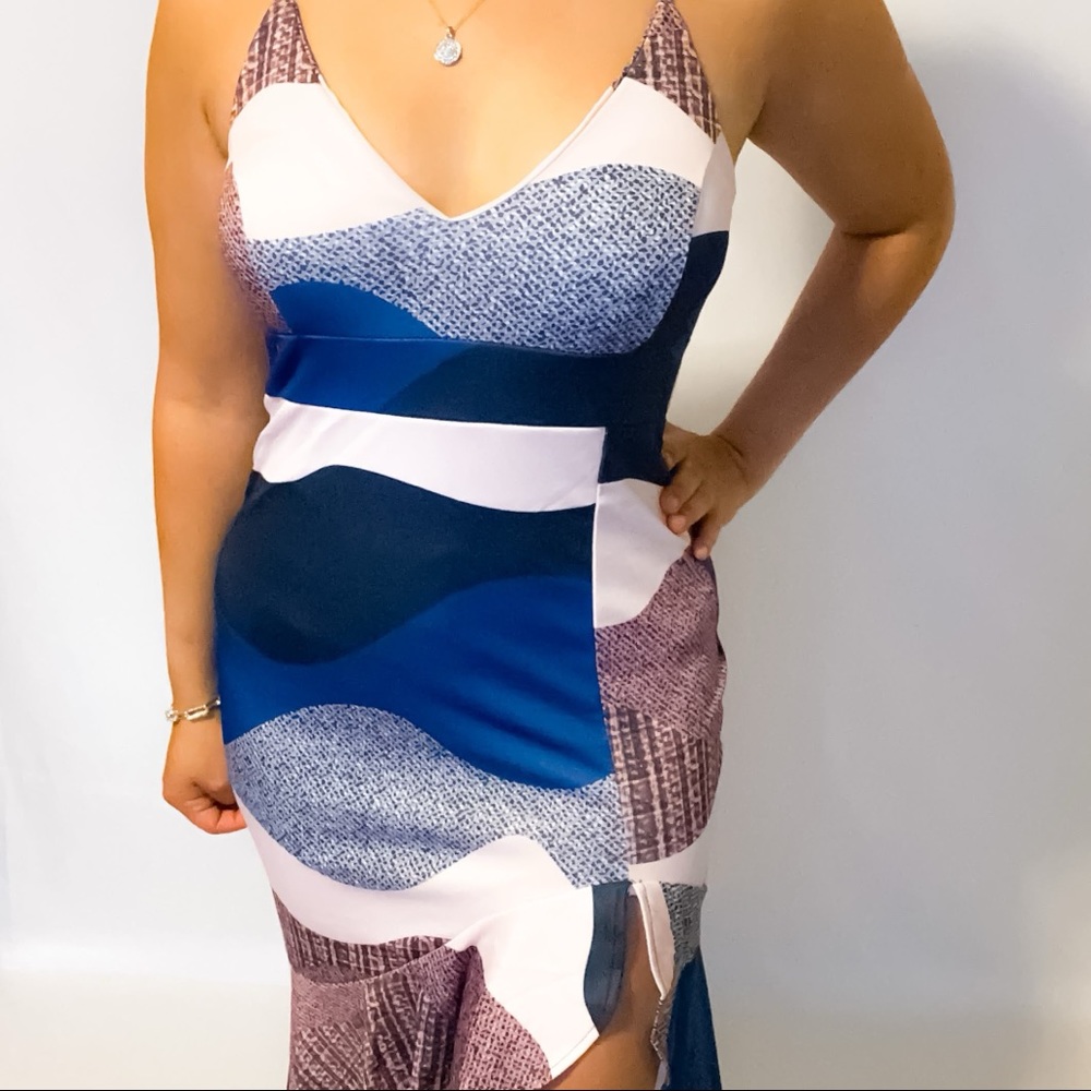 Colorblock Ruffle Dress